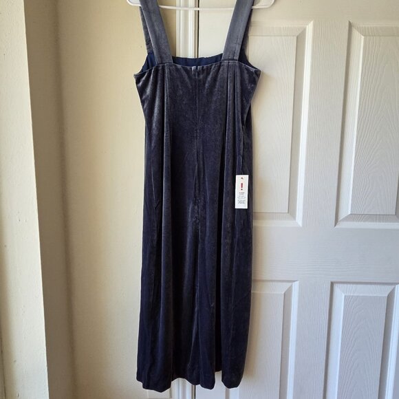 Bardot Velvet Dress 8 NWT Amalie Velour Grey Blue Sleeveless - Picture 4 of 6